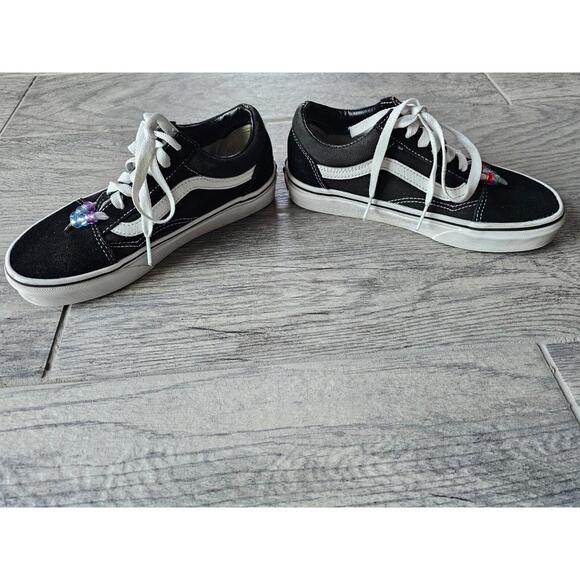 Vans Off the Wall Black Skateboard Shoes with Beads Size 4 Men's or 5.5 Women's - Picture 4 of 14